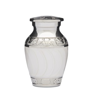 White Enamel & Silver Keepsake