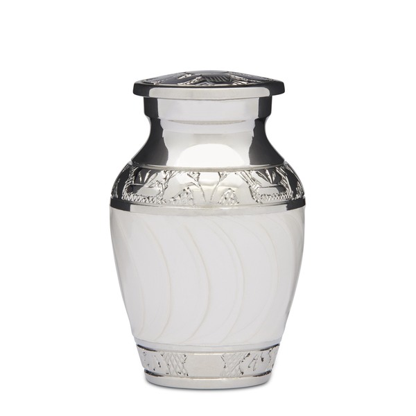 White Enamel & Silver Keepsake