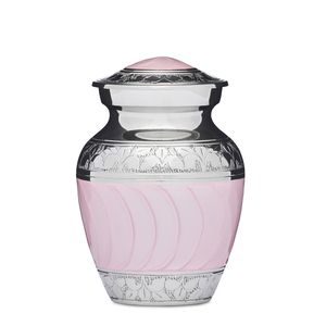 Pink Enamel & Nickel Urn - 4