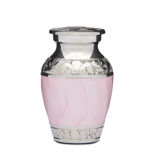 Pink Enamel & Nickel Keepsake