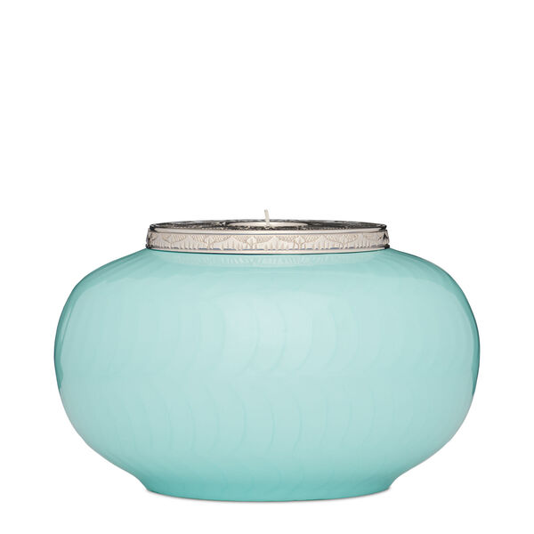 Blue and Silver Candle Urn - Medium