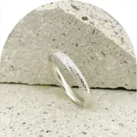 Fingerprint Ring – One Fingerprint on Outside of band || Sterling Silver