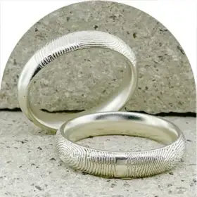 Fingerprint Ring – One Fingerprint on Outside of band || Sterling Silver