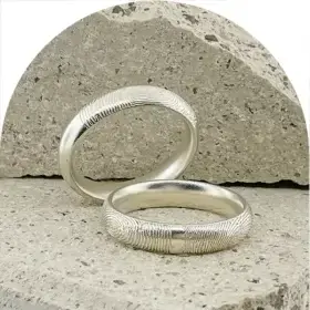 Fingerprint Ring – One Fingerprint on Outside of band || Sterling Silver