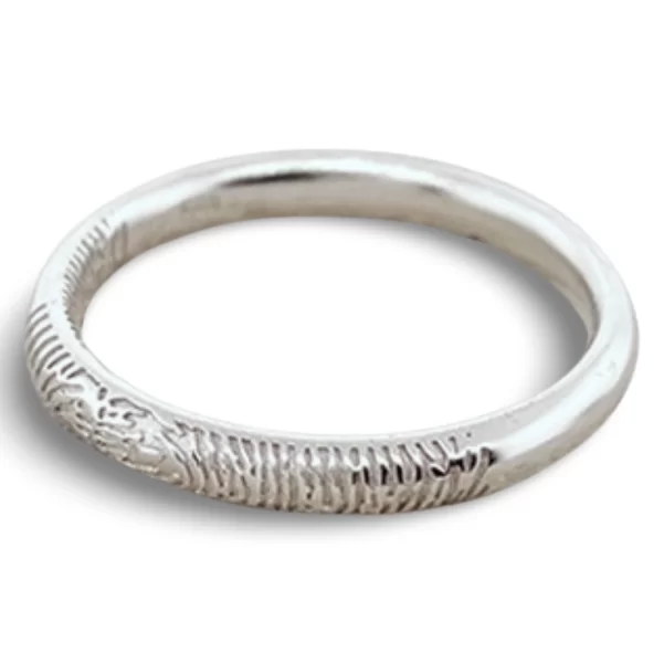 Fingerprint Ring – One Fingerprint on Outside of band || Sterling Silver
