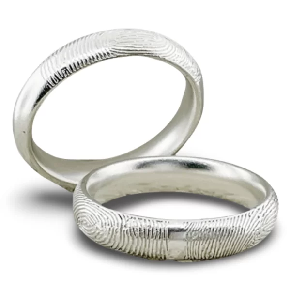 Fingerprint Ring – One Fingerprint on Outside of band || Sterling Silver