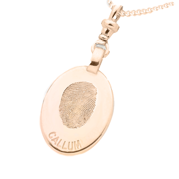 Double Sided Fingerprint Oval || 9ct Gold